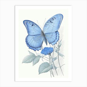 Common Blue Butterfly Andy Warhol Inspired 1 Art Print