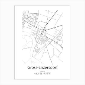 Gross Enzersdorf,Austria Minimalist Map Art Print