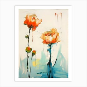 Orange Roses Art Print