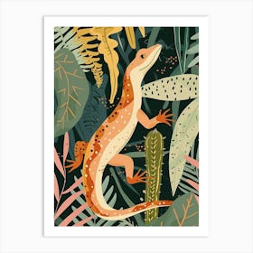 Modern Abstract Lizard Illustration 1 Art Print