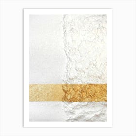 Gold And White abstract Art Print