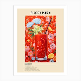 Bloody Mary Cocktail Ingredients Poster Art Print