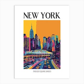 Madison Square Garden New York Colourful Silkscreen Illustration 4 Poster Art Print