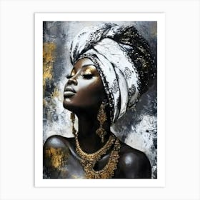 African Woman In Turban 1 Art Print