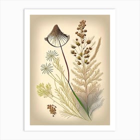 Caraway Spices And Herbs Retro Drawing 2 Art Print