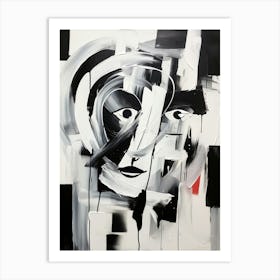 Chromatic Fusion Abstract Black And White 1 Art Print