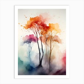 Watercolor Trees 4 Art Print