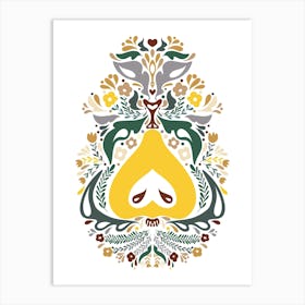 Pear Folk Art Print 3 Art Print