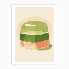 Green And Pastel Pink Jelly Beige Background Art Print