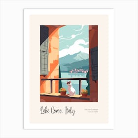 Lake Como Cat On A Window 2 Italian Summer Collection Art Print