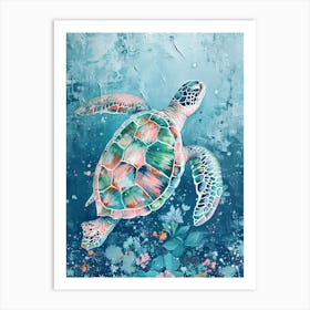 Sea Turtle In The Blue Ocean 2 Art Print