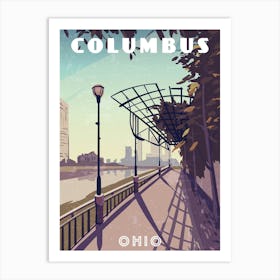 Columbus, Ohio, USA — Retro travel minimalist poster Art Print