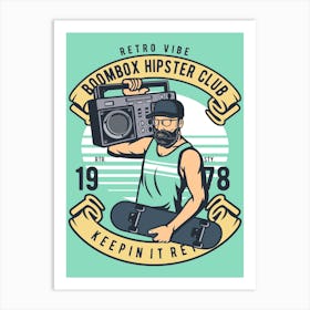 Boombox Hipster 2 Art Print