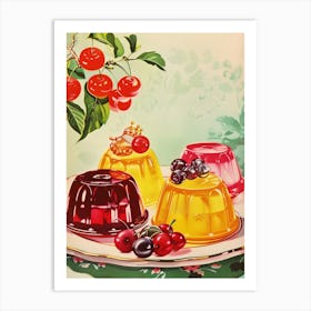 Fruity Jelly Vintage Cookbook Inspired 3 Art Print