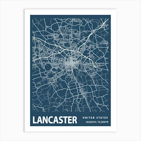 Lancaster Blueprint City Map 1 Art Print