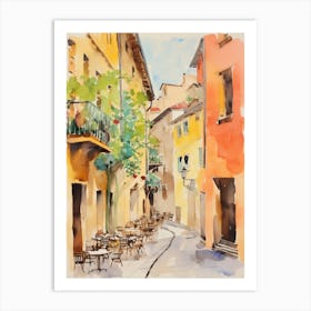 Parma, Italy Watercolour Streets 4 Art Print