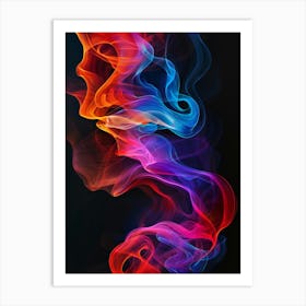 Abstract Smoke On Black Background 1 Art Print