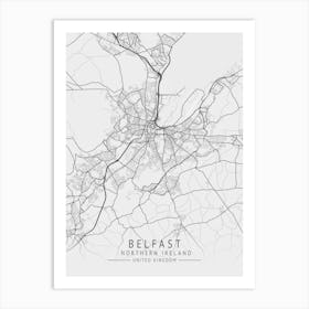 Belfast Northern Ireland Map Art Print