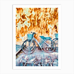 Bicycles Against A Wall Art Print