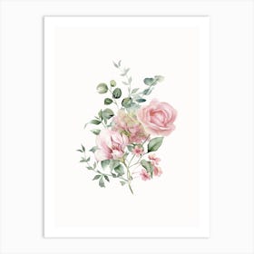 Watercolor Roses 1 Art Print