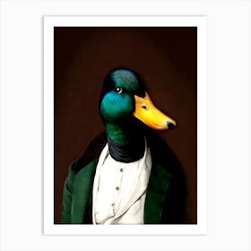 Gentleman Chuck The Duck Pet Portraits Art Print