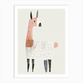 Charming Nursery Kids Animals Llama 2 Art Print