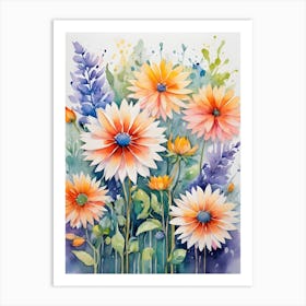 Watercolor Flowers 2 Art Print