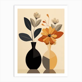 Two Vases With Flowers 2 Art Print