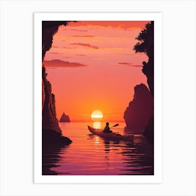 Sunset In The Cave Art Print