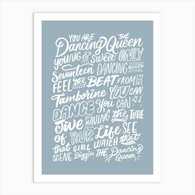 Dancing Queen - Song Lyrics Art Print