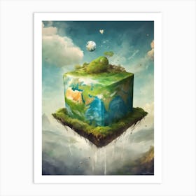 Earth Square Art Print Art Print