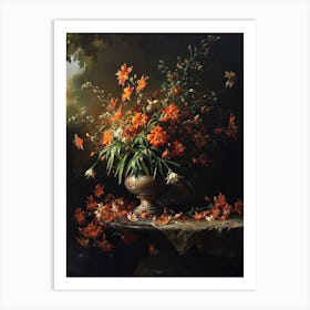 Baroque Floral Still Life Cineraria 3 Art Print