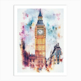 Big Ben Watercolor Painting Art Print