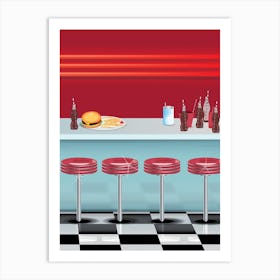 Diner Interior Vector Art Print