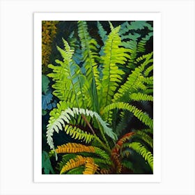 Ostrich Fern Cézanne Style Art Print