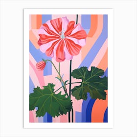 Geranium 2 Hilma Af Klint Inspired Pastel Flower Painting Art Print