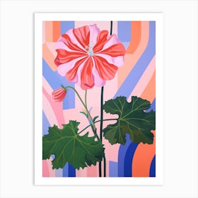 Geranium 2 Hilma Af Klint Inspired Pastel Flower Painting Poster