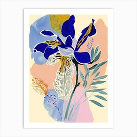 Colourful Flower Illustration Aconitum 2 Art Print