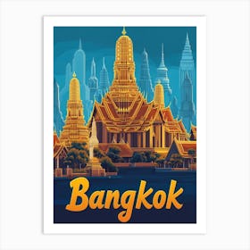 Aihrgdesign A Retro Travel Poster For Bangkok 4 Art Print