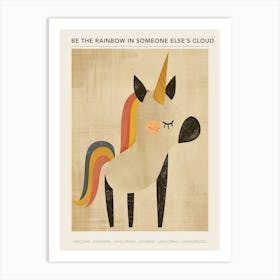 Rainbow Unicorn Muted Pastels 2 Poster Art Print