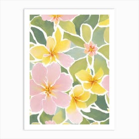 Freesia Pastel Floral 1 Flower Art Print