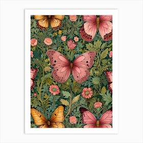 William Morris Butterfly Wallpaper Art Print