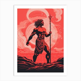 An Illustration Of Poseidon In The Style Of Neoclassicism 2 Art Print