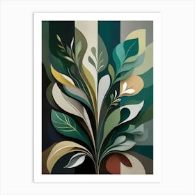 Abstract Leaves Canvas Art Art Print