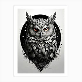 Owl Tattoo Art Print