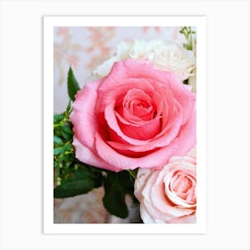 A Closeup Of A Rose The Archetype Of Romance And Beauty Rendered In Vibrant Hues Such As Tender Pi (3) Art Print