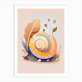 Garden Snail In Shaded Area Illustration Art Print