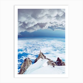 Space Mountain Trails And Clouds Art Print