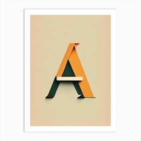 A  Letter, Alphabet Retro Minimal 1 Art Print