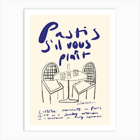 Pastis Please, Blue Art Print